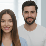 Hombre y mujer con cabello sano representando los resultados del tratamiento con minoxidil oral para la alopecia
